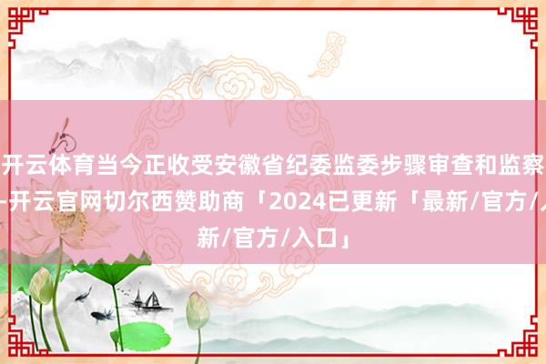 开云体育当今正收受安徽省纪委监委步骤审查和监察走访-开云官网切尔西赞助商「2024已更新「最新/官方/入口」